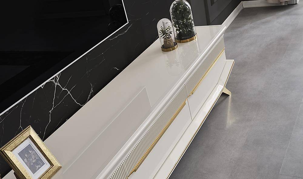 Clara Ecru Gold Tv Unit