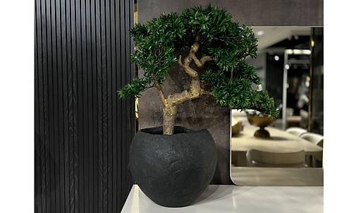 Artificial Bonsai and Black Pot