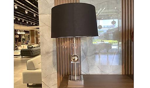 Gold Lampshade with Black Hat - 20226