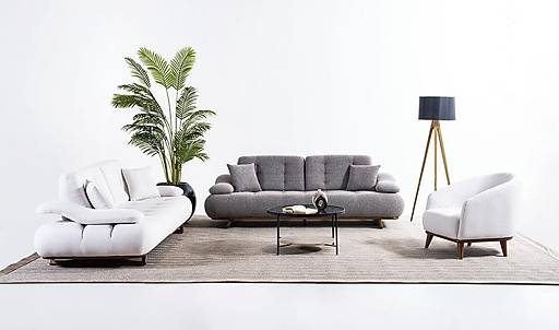 Greey Sofa Set - Gray