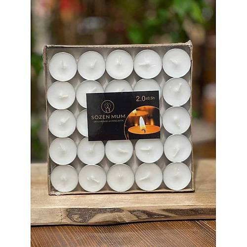 Szen (Tea Light) Para Mum Beyaz (50 Adet)