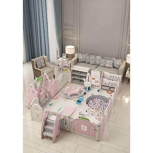 UTH�NGO Hayal D�nyas� Oyun Alan� 205x246cm Sallanan At Hediyeli PEMBEBEYAZ