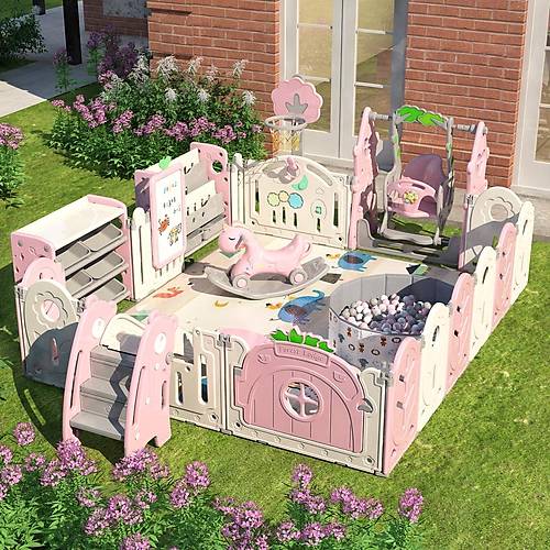 UTH�NGO Hayal D�nyas� Oyun Alan� 205x246cm Sallanan At Hediyeli PEMBEBEYAZ