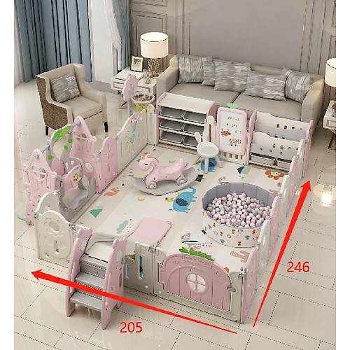 UTH�NGO Hayal D�nyas� Oyun Alan� 205x246cm Sallanan At Hediyeli PEMBEBEYAZ