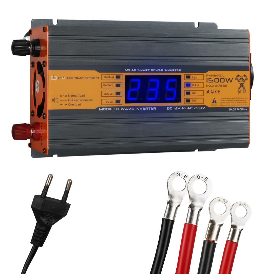 Powermaster 12 V Volt 1500 W Watt Modifiye Sinüs inverter