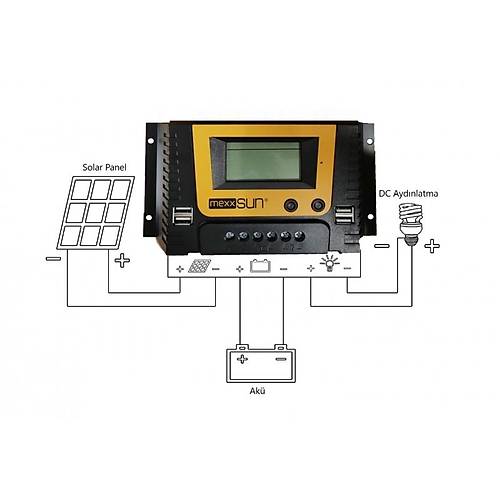 Mexxsun 60 Amper 12/24/48 Volt  PWM Şarj Kontrol Cihazı (VT-M 60A)