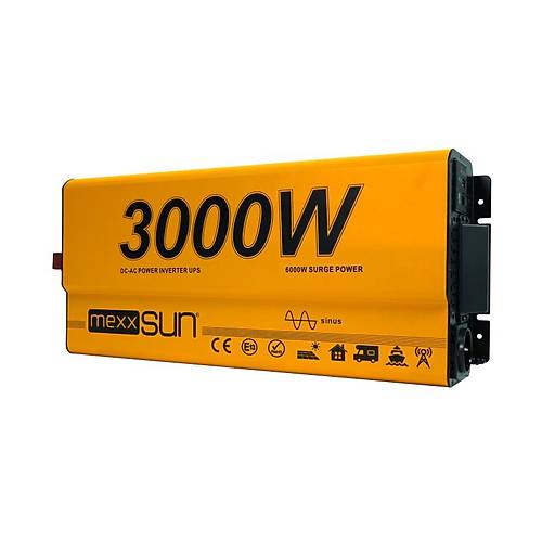 Mexxsun 12 Volt 3000 Watt UPS (Ramote Ekran) Tam Sin�s �nverter