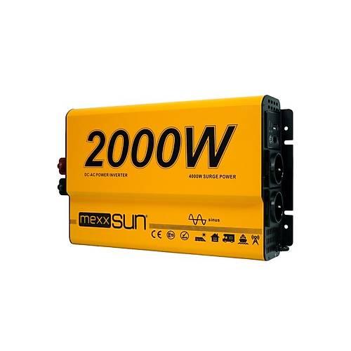 Mexxsun 12 Volt 2000 Watt Tam Sin�s UPS �nverter (Remote Ekran)