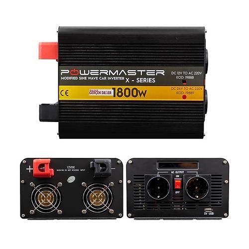 12 V Volt 1800 W Watt Modifiye Sinus nverter nvertr 12-220 V evirici Dntrc Dijital Ekranl