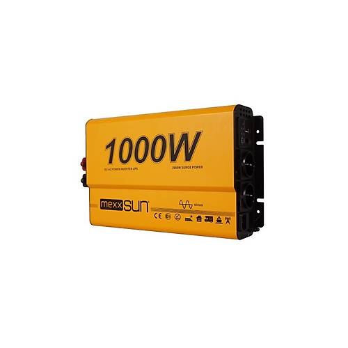 Mexxsun 12 Volt 1000 Watt UPS (Ramote Ekran) Tam Sin�s �nverter