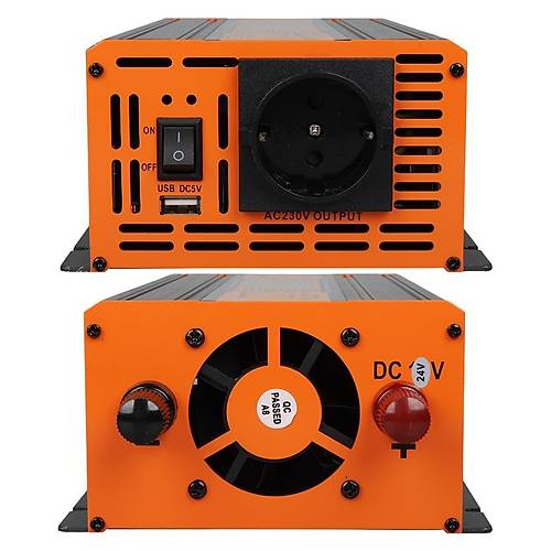 Powermaster 24 V Volt 1500 W Watt Modifiye Sinus �nverter �nvert�r 24-220 V �evirici D�n��t�r�c� Dijital Ekranl�