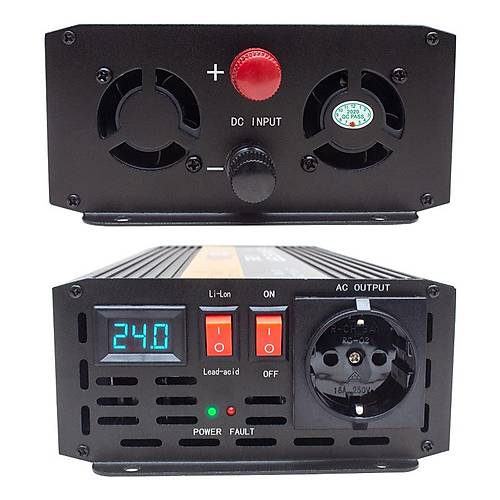 24 V Volt 1500 W Watt Modifiye Sinus �nverter �nvert�r 24-220 V �evirici D�n��t�r�c� Dijital Ekranl�
