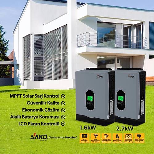 Sako E-SUN 12V 1.6 kW 1600 Watt Akll nverter (30-400 VDC)