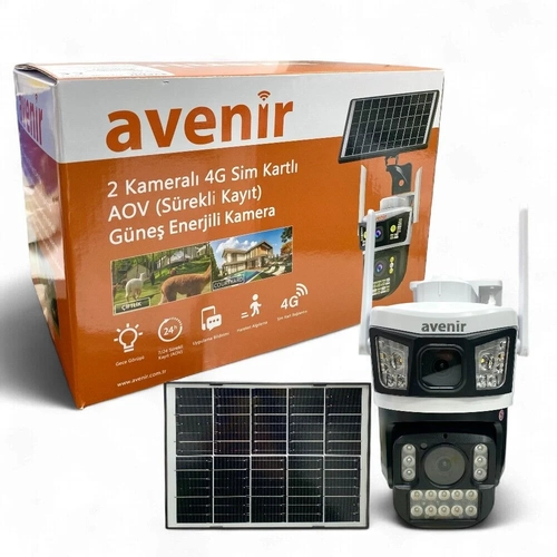 Avenir AV-S425 6 MP 2 Kameral� 4G Solar PTZ Kamera