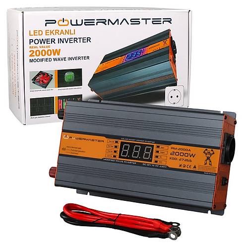 Powermaster 12 V Volt 2000 W Watt 2 kW Modifiye Sin�s �nverter �evirici