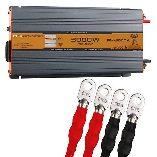 Powermaster 12 V Volt 3000 W Watt 3 kW Modifiye Sin�s �nverter �evirici
