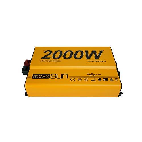 Mexxsun 12 Volt 2000 Watt Tam Sin�s UPS �nverter (Remote Ekran)