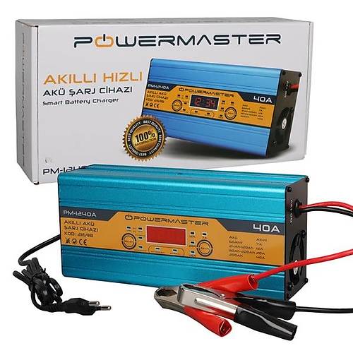 Powermaster 12 Volt Max 40 Amper Digital Ekranl� Ak�ll� Ak� �arj Cihaz�