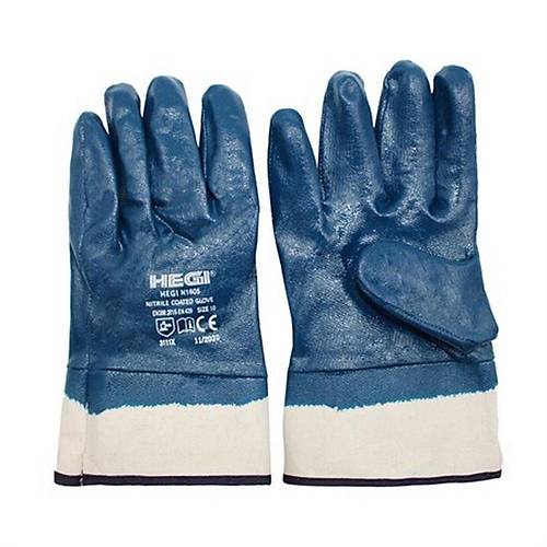 Hegi Tam Nitril Kapl� N1605 Emniyet Bileklikli Petrolc� Eldiveni