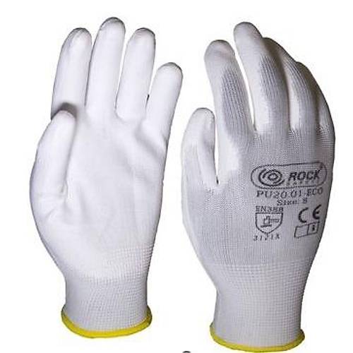 ROCK PU20 01 Eco Beyaz �� G�venli�i Eldiveni