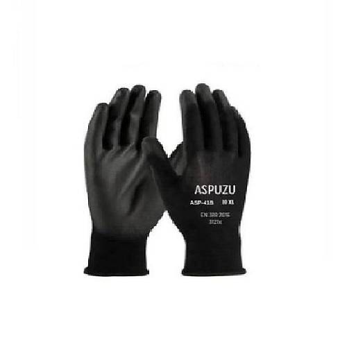 ASPUZU, ASP-41B Polyester Siyah PU �� G�venli�i Eldiveni
