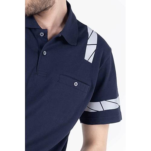 Polo Yaka Reflektrl T-Shirt - Lacivert