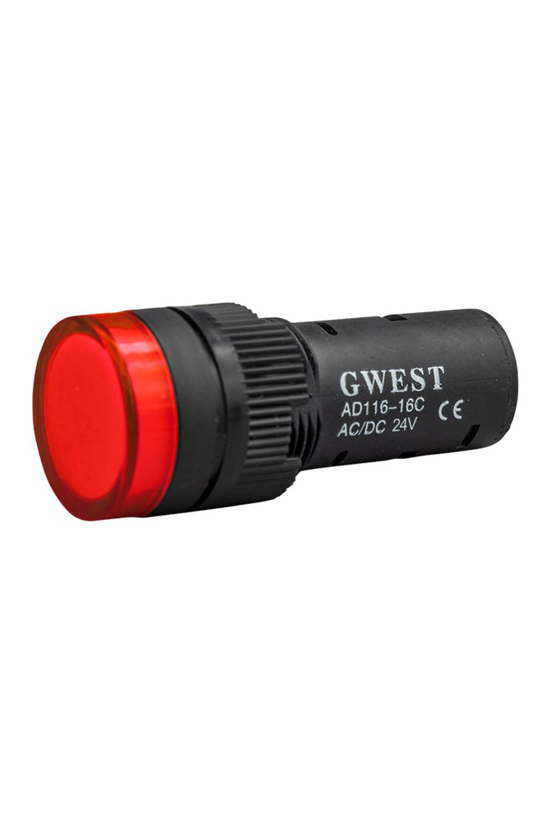 Gwest 16-24V-K 24V 16mm Kırmızı Ledli Sinyal Lambası