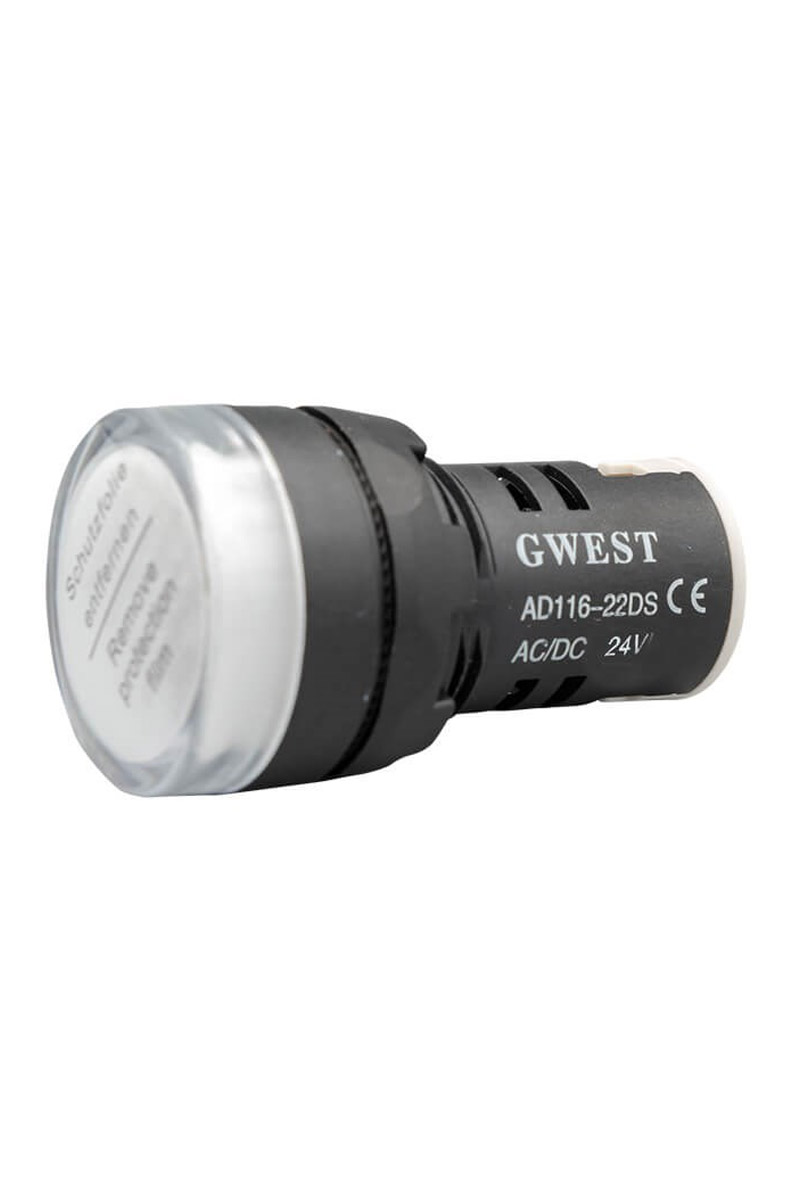Gwest 22-24V-B 24V 22mm Beyaz Ledli Sinyal Lambası