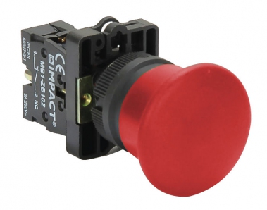 Impact 22mm Mantar Buton Kırmızı NC MB3-EC420