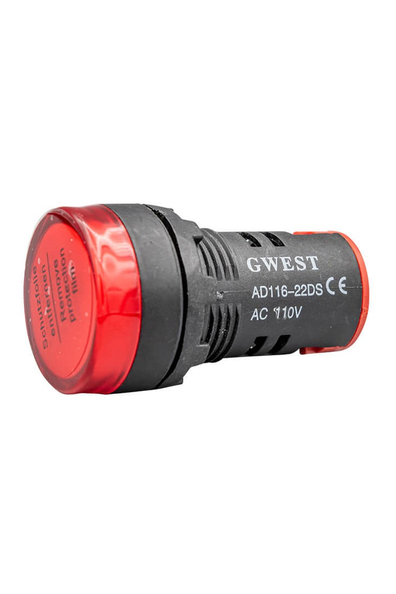 Gwest 22-110V-K 110V 22mm Kırmızı Ledli Sinyal Lambası