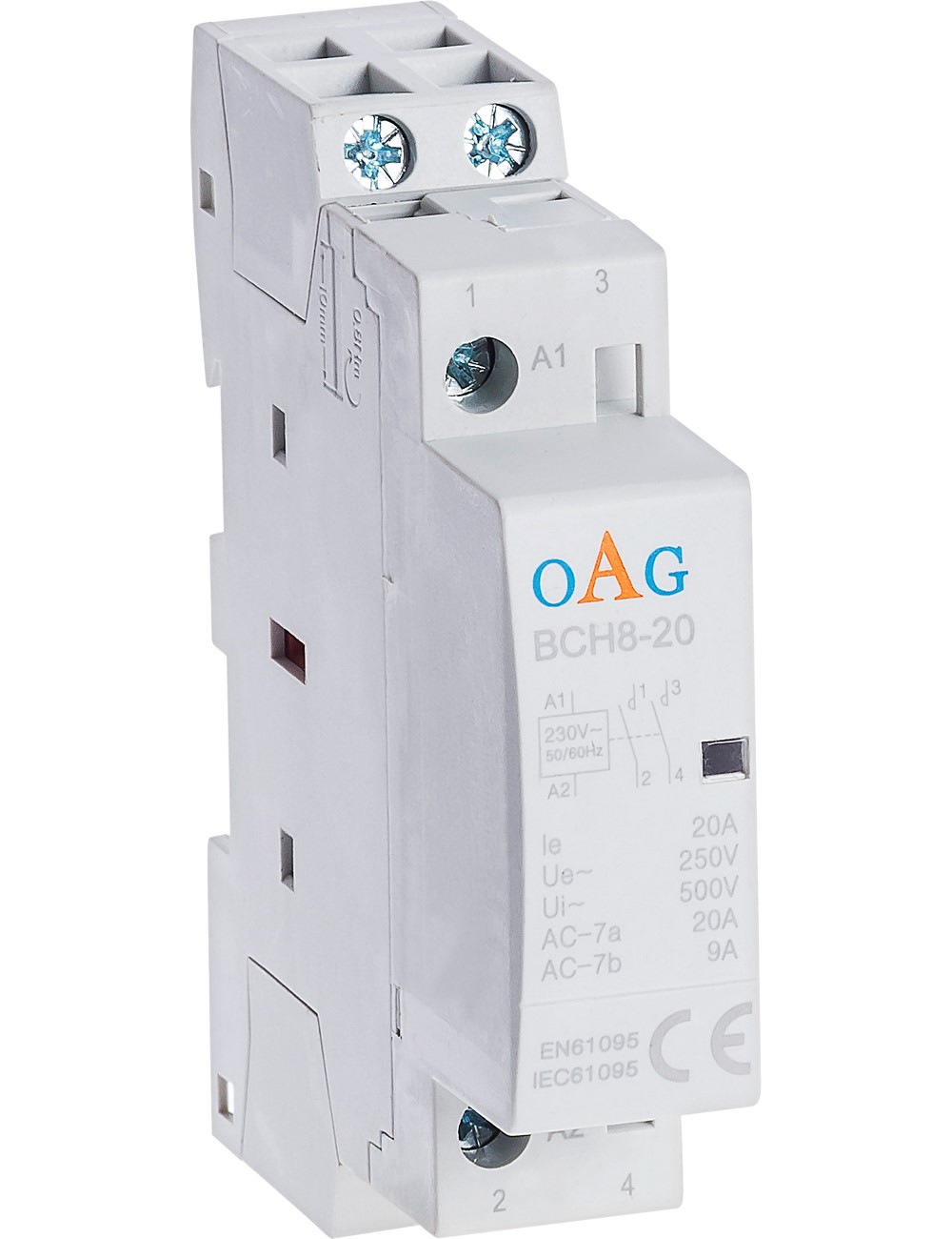 OAG BCH 8-25 2P  25 Amper Aydınlatma Kontaktörü Sessiz tip  220v Ac 2 Kutup