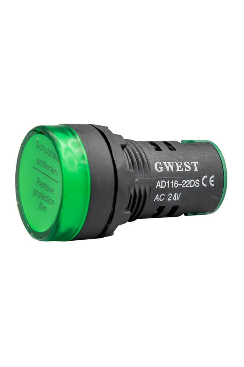 Gwest 22-24V-Y 24V 22mm Yeşil Ledli Sinyal Lambası