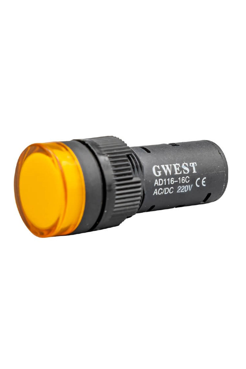 Gwest 16-S 220V 16mm Sarı Ledli Sinyal Lambası
