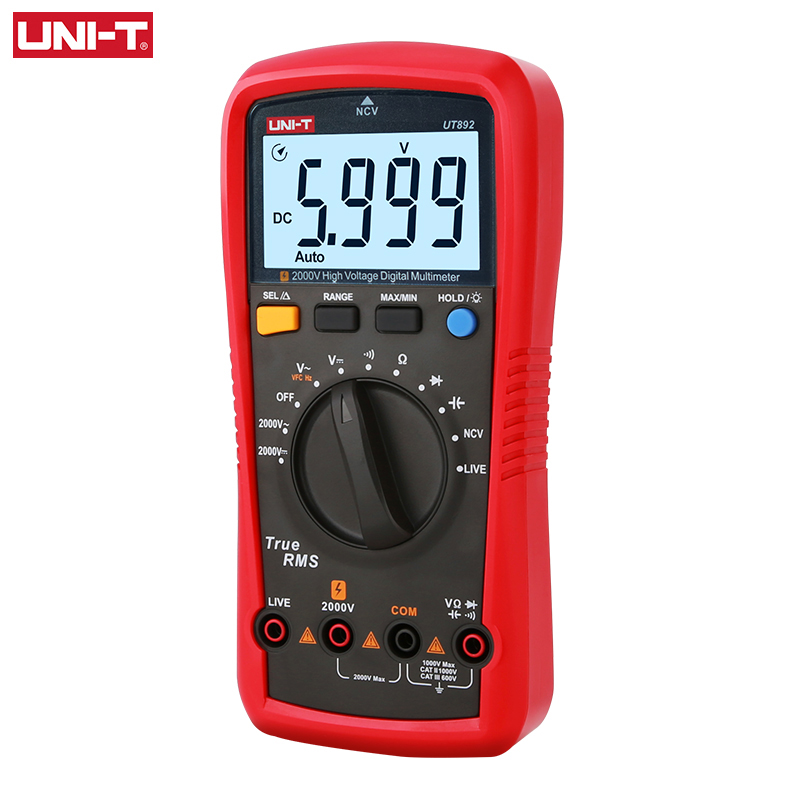 Unit Ut892 dijital multimetre  2000V AC DC voltmetre True RMS kapasitör Test frekans metre ncv canlı testi