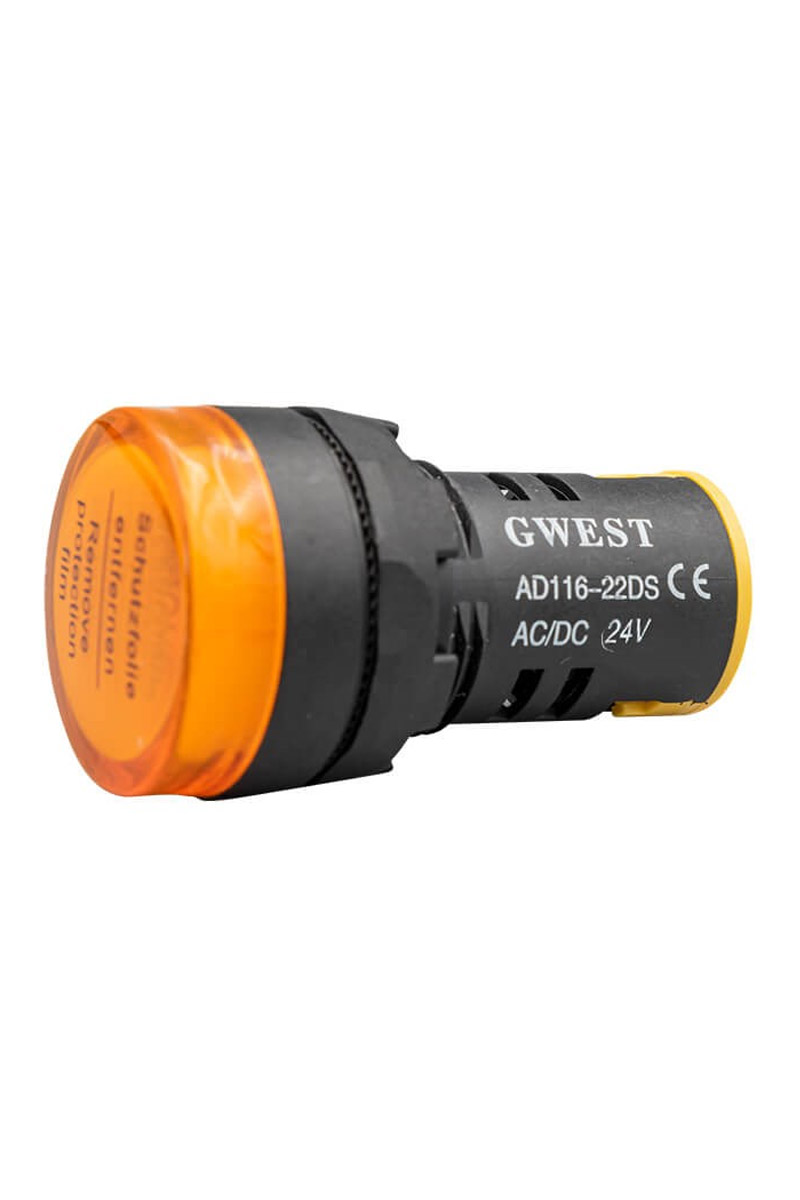 Gwest 22-24V-S 24V 22mm Sarı Ledli Sinyal Lambası