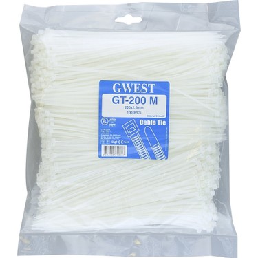 Gwest GT 200 M 200x2.5mm Beyaz Kablo Bağı (1000 adet)
