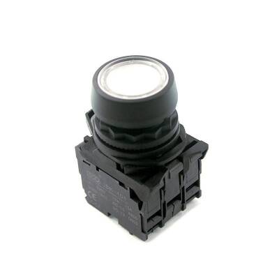 ISP-AW31M5 220V Led Işıklı Yaylı Buton - Beyaz