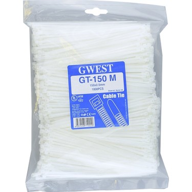 Gwest GT 150 M 150x2.5mm Beyaz Kablo Bağı (1000 adet)