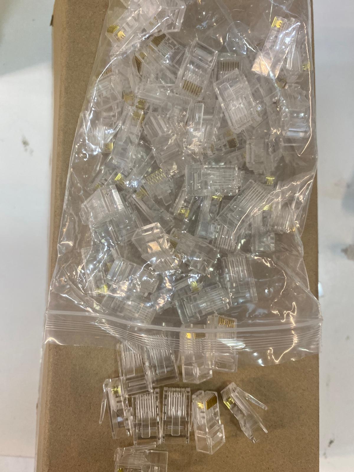 Cat5/Cat6 RJ45 Konnektör 8P/8C Plug Jak ( 100 Lü paket )