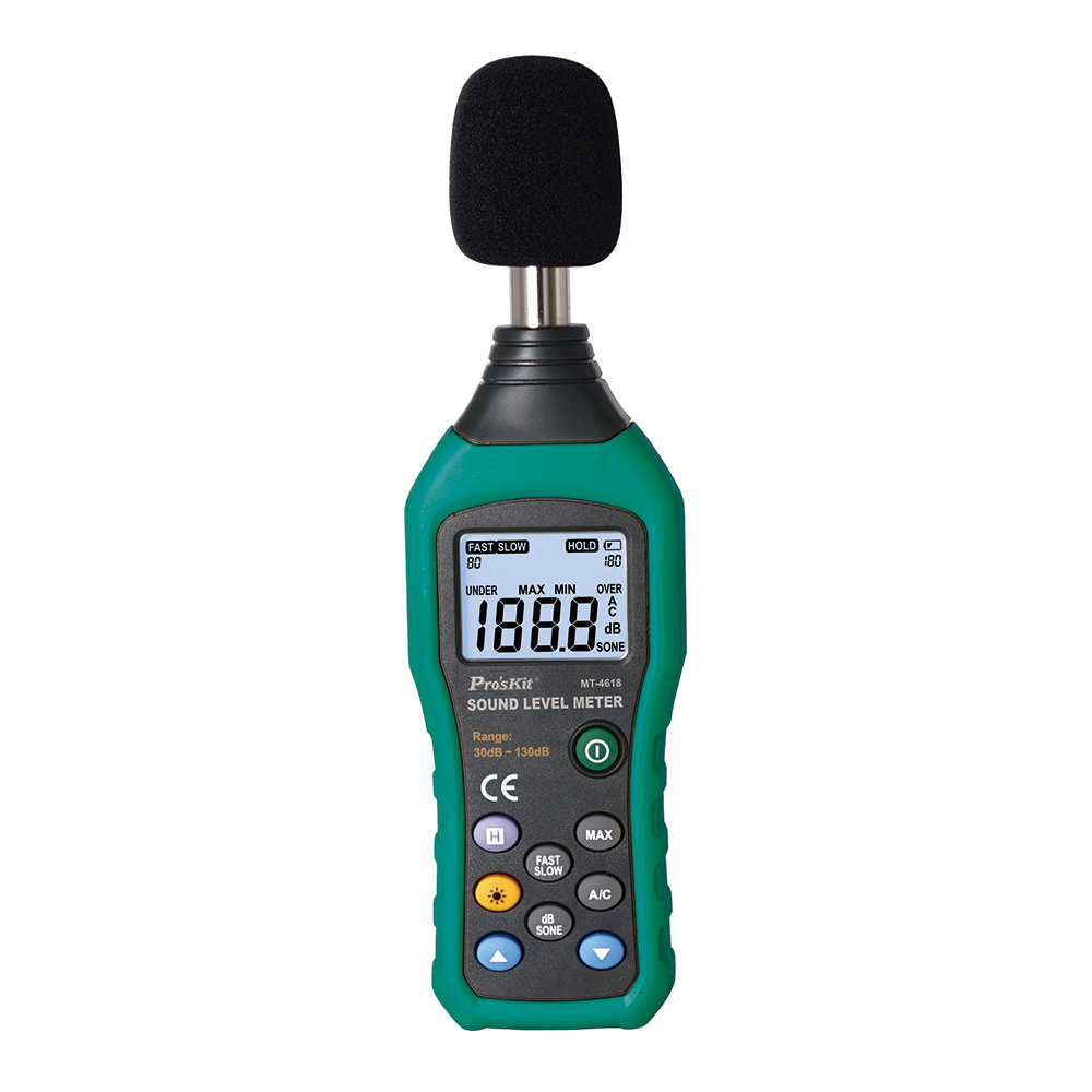 Proskit MT-4618 dijital ses seviyesi ölçerler 30-130dB enstrümantasyon gürültü desibel izleme test cihazları