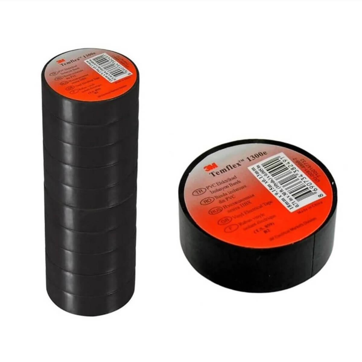 3M TEMFLEX 150 PVC BANT (0,13MM) 18MMX9,15M SIYAH ( 10 ADET )