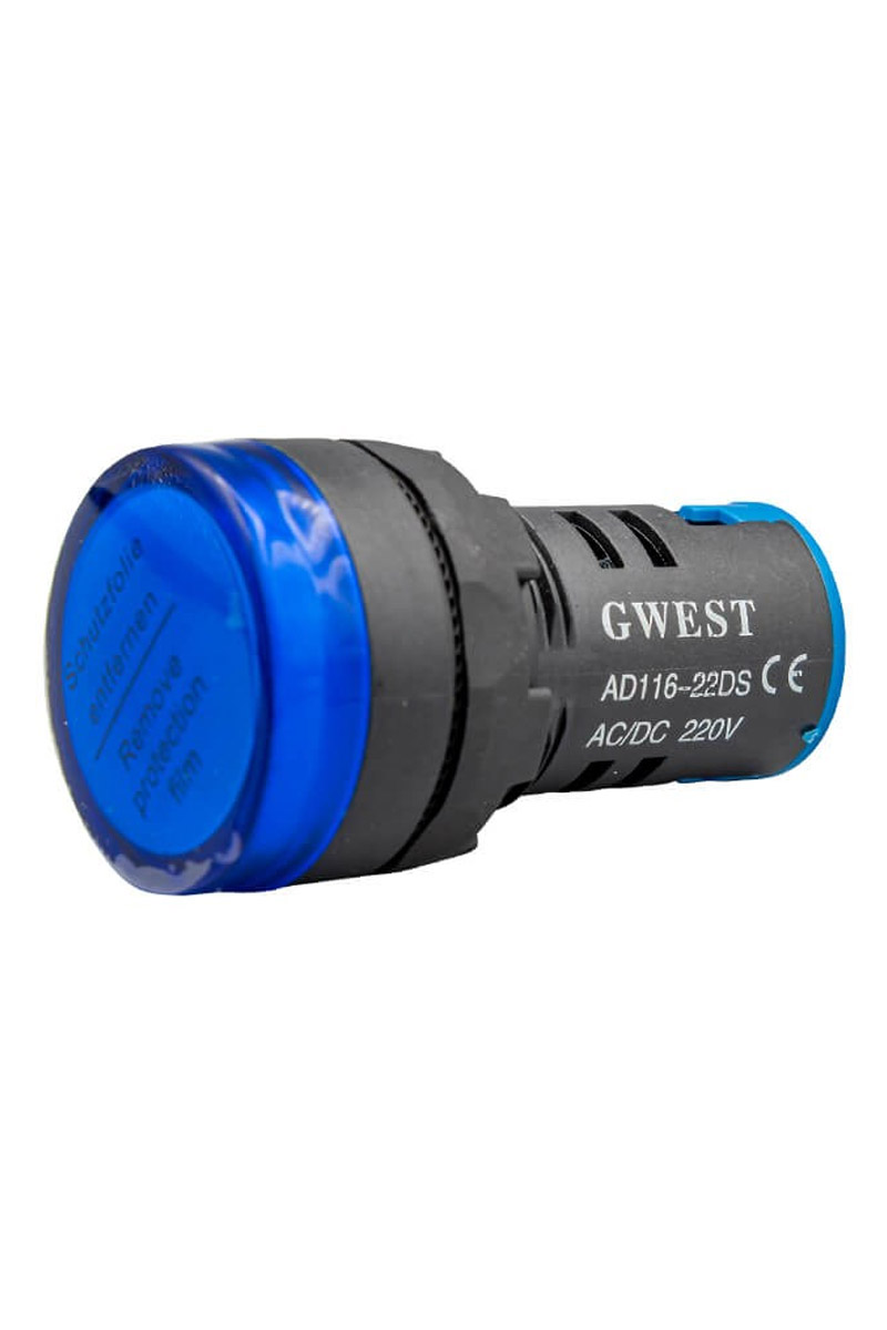 Gwest 22-M 220V 22mm Mavi Ledli Sinyal Lambası