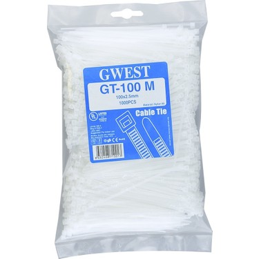Gwest GT 100 M 100x2.5mm Beyaz Kablo Bağı (1000 adet)