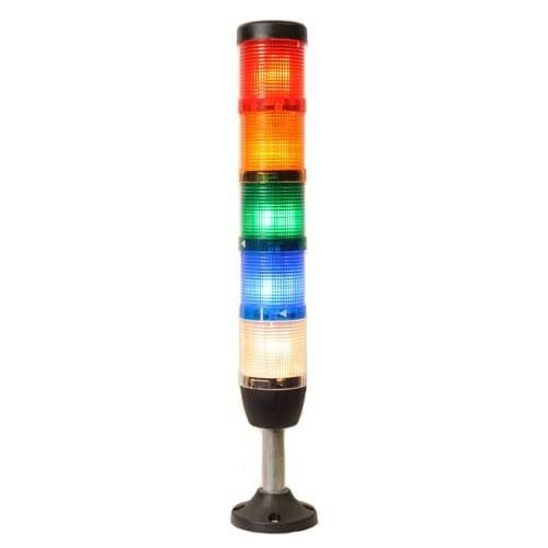 IS70-5T/W-J 24VDC Sabit, Flaşör, Çakar, Döner, Buzzer 24VDC 5 KAT Ø70 mm Işıklı Kolon