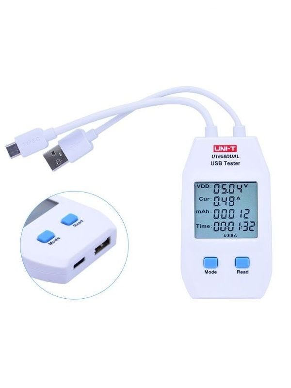 Unit UT658DUAL Çift Çıkışlı Usb Akım Gerilim Test Cihazı