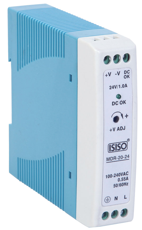 INDR-480-24 480W 220VAC 24VDC 20A Raya Montajlı Güç Kaynağı