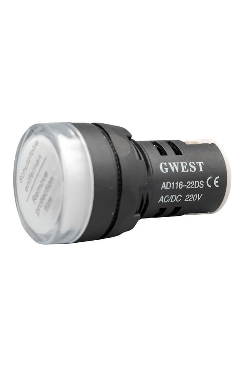 Gwest 22-B 220V 22mm Beyaz Ledli Sinyal Lambası