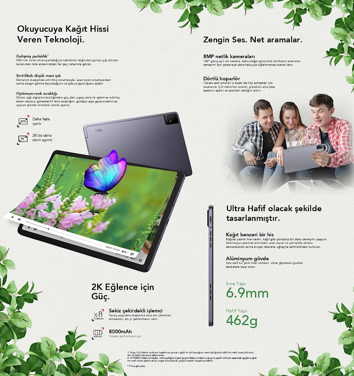 TCL Nxtpaper 11 128GB Tablet Koyu Gri Fiyatı & Özellikleri