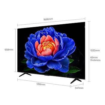 75T6D 75'' 190 Ekran Uydu Al�c�l� 4K Ultra HD Google Smart QLED TV