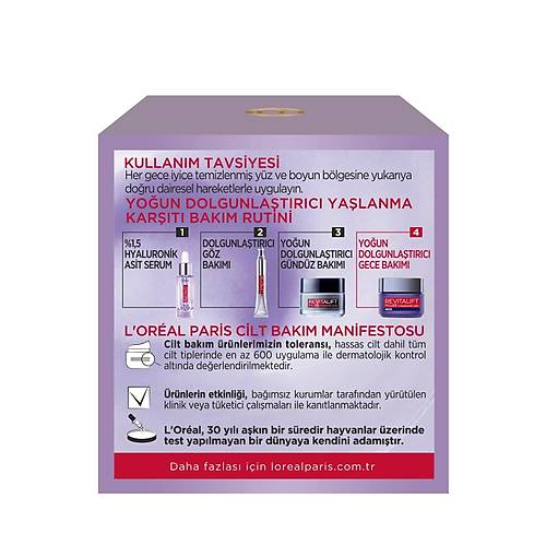 L'Oral Paris Revitalift Filler Youn Dolgunlatrc Yalanma Kart Gece Kremi 50 ml - Hyaluronik